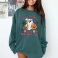 Halloween You Can't Scare Me I'm A School Teacher's Aide Comfort Colors Sweatshirt Blue Spruce