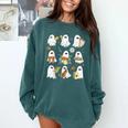 Halloween Ghost Music Teacher Playing Instruments Comfort Colors Sweatshirt Blue Spruce