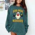 Halloween Read More Books Retro Costume Teacher Women Girls Comfort Colors Sweatshirt Blue Spruce
