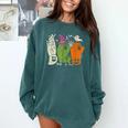 Halloween SPED Teacher Boo In ASL Boo Hands Sign Language Comfort Colors Sweatshirt Blue Spruce