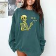 Halloween Teacher Six Seven 6 7 Skeleton Spooky Costume Comfort Colors Sweatshirt Blue Spruce Halloween Teacher Six Seven 6 7 Skeleton Spooky Costume Comfort Colors Sweatshirt Blue Spruce