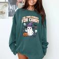 Halloween Teacher Trade Students For Candy Costume Women Comfort Colors Sweatshirt Blue Spruce Halloween Teacher Trade Students For Candy Costume Women Comfort Colors Sweatshirt Blue Spruce