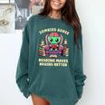 Halloween Teacher Zombie Reading Is Good For Brains Comfort Colors Sweatshirt Blue Spruce Halloween Teacher Zombie Reading Is Good For Brains Comfort Colors Sweatshirt Blue Spruce