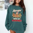 Hangin With My Cookies Gingerbread Man Xmas Teacher Comfort Colors Sweatshirt Blue Spruce Hangin With My Cookies Gingerbread Man Xmas Teacher Comfort Colors Sweatshirt Blue Spruce