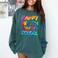 Happy 100th Day Of School Teacher Student 100 Days Tie Dye Men Women Kids Comfort Colors Sweatshirt Blue Spruce