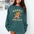 Happy Fri Yay Retro French Fries Friday Lovers Fun Teacher Comfort Colors Sweatshirt Blue Spruce Happy Fri Yay Retro French Fries Friday Lovers Fun Teacher Comfort Colors Sweatshirt Blue Spruce