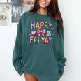 Happy Fri-Yay Teacher Fry Yay Friday Weekend Cute Fri-Yay Comfort Colors Sweatshirt Blue Spruce Happy Fri-Yay Teacher Fry Yay Friday Weekend Cute Fri-Yay Comfort Colors Sweatshirt Blue Spruce