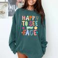 Happy To See Your Face Teacher Retro Back To School Comfort Colors Sweatshirt Blue Spruce
