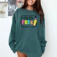 Hello Pre-K Team Preschool Teacher Kids Back To School Comfort Colors Sweatshirt Blue Spruce Hello Pre-K Team Preschool Teacher Kids Back To School Comfort Colors Sweatshirt Blue Spruce