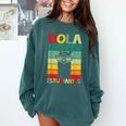 Hola Estudiantes Spanish Teacher Back To School 2025 Comfort Colors Sweatshirt Blue Spruce