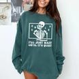 I'Ll Just Wait Until It's Quiet Teacher Men Women Comfort Colors Sweatshirt Blue Spruce