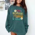I’m Bilingual I Haha And Jaja Spanish Teacher Bilingual For Men Women Girls Kids Comfort Colors Sweatshirt Blue Spruce I’m Bilingual I Haha And Jaja Spanish Teacher Bilingual For Men Women Girls Kids Comfort Colors Sweatshirt Blue Spruce