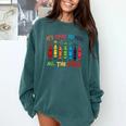 Its Okay To Feel All The Feels Mood Color Crayons Teacher Comfort Colors Sweatshirt Blue Spruce
