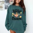 Just a Teacher Who Loves Chickens Chicken Farm Animal Lover Comfort Colors Sweatshirt Blue Spruce Just a Teacher Who Loves Chickens Chicken Farm Animal Lover Comfort Colors Sweatshirt Blue Spruce