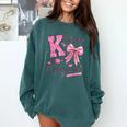 K Is For Kindergarten Teacher Coquette Bow Back To School Comfort Colors Sweatshirt Blue Spruce K Is For Kindergarten Teacher Coquette Bow Back To School Comfort Colors Sweatshirt Blue Spruce