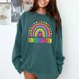 Kindergarten Rainbow Girls Boys Teacher Team Kinder Squad Comfort Colors Sweatshirt Blue Spruce Kindergarten Rainbow Girls Boys Teacher Team Kinder Squad Comfort Colors Sweatshirt Blue Spruce