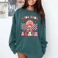 Kiss Your Brain Valentines Test Day Teacher Squad Kids Comfort Colors Sweatshirt Blue Spruce