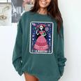La Maestra Halloween Mexican Bingo Card Teacher Lottery Card Comfort Colors Sweatshirt Blue Spruce La Maestra Halloween Mexican Bingo Card Teacher Lottery Card Comfort Colors Sweatshirt Blue Spruce