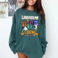 Librarian Boo Crew Teacher Student Halloween Costume Comfort Colors Sweatshirt Blue Spruce