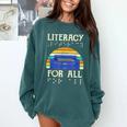 Literacy For All Visually Impaired Braille Teacher The Blind Comfort Colors Sweatshirt Blue Spruce