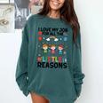 Love Job For Little Reasons Daycare Teacher Graphic Comfort Colors Sweatshirt Blue Spruce