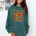 I Love My Kindergarten Turkeys Thanksgiving Teacher Students Comfort Colors Sweatshirt Blue Spruce