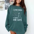 I Love Math And Cats Cat Lover Science Teacher Student Comfort Colors Sweatshirt Blue Spruce
