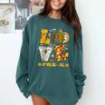 LOVE Pre-K Pumpkin Teacher Student Halloween Costume Comfort Colors Sweatshirt Blue Spruce LOVE Pre-K Pumpkin Teacher Student Halloween Costume Comfort Colors Sweatshirt Blue Spruce