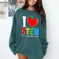 I Love STEM Student Teacher 1st Day Of School Back To School Comfort Colors Sweatshirt Blue Spruce I Love STEM Student Teacher 1st Day Of School Back To School Comfort Colors Sweatshirt Blue Spruce