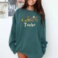 Love Teacher Wizards Back To School Halloween Comfort Colors Sweatshirt Blue Spruce