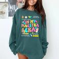 In My Maestra Era Spanish Bilingual Teacher Back To School Comfort Colors Sweatshirt Blue Spruce