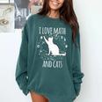 Math Nerd Math Teacher Cat Lover I Love Math And Cats Comfort Colors Sweatshirt Blue Spruce