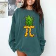 Math Teacher Hawaiian Shirts Pineapple Pi Day Symbol Comfort Colors Sweatshirt Blue Spruce