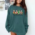Very Merry Teacher Christmas Goose Silly Holiday Party Comfort Colors Sweatshirt Blue Spruce