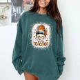Messy Bun Spooky Teacher Bleached Halloween Teachers Comfort Colors Sweatshirt Blue Spruce Messy Bun Spooky Teacher Bleached Halloween Teachers Comfort Colors Sweatshirt Blue Spruce
