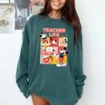 Mickey Mouse Teacher Life Comfort Colors Sweatshirt Blue Spruce