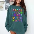 Monster ABC Cute Alphabet Halloween Teacher Costume Kids Comfort Colors Sweatshirt Blue Spruce Monster ABC Cute Alphabet Halloween Teacher Costume Kids Comfort Colors Sweatshirt Blue Spruce