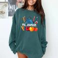Ms Johnson Personalized Name Back To School Teacher For Men Women Kids Comfort Colors Sweatshirt Blue Spruce