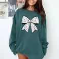 Music Notes Coquette Bow Music Teacher School Musician Band Comfort Colors Sweatshirt Blue Spruce