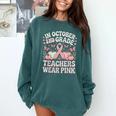 In October 2nd Grade Teachers Wear Pink Ribbon Breast Cancer Comfort Colors Sweatshirt Blue Spruce In October 2nd Grade Teachers Wear Pink Ribbon Breast Cancer Comfort Colors Sweatshirt Blue Spruce