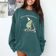 Off To Teach Preschool Pre-K Teacher Back To School Frog Comfort Colors Sweatshirt Blue Spruce