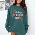 Oh Hey Second Grade First Day Of Teacher Girls Boys Kids Comfort Colors Sweatshirt Blue Spruce