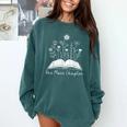 One-More Chapter Wildflower Reading Teacher Library Bookish Comfort Colors Sweatshirt Blue Spruce