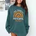 One Thankful Preschool Teacher Thanksgiving Rainbow Comfort Colors Sweatshirt Blue Spruce One Thankful Preschool Teacher Thanksgiving Rainbow Comfort Colors Sweatshirt Blue Spruce