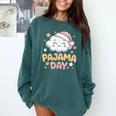 Pajama Day School Spirit Week Fun Cloud Teacher Comfort Colors Sweatshirt Blue Spruce