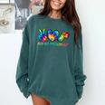 Peace Love Physical Education Tie Dye Sports PE Teacher Comfort Colors Sweatshirt Blue Spruce