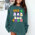 Pre-K Boo Crew Cute Ghost Halloween Costume Teacher Student For Men Women Kids Comfort Colors Sweatshirt Blue Spruce
