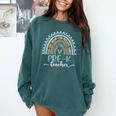 Pre-K Teacher Leopard Boho Rainbow Back To School Comfort Colors Sweatshirt Blue Spruce Pre-K Teacher Leopard Boho Rainbow Back To School Comfort Colors Sweatshirt Blue Spruce