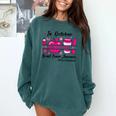 Pre-k Teacher In October We Wear Pink Breast Cancer Comfort Colors Sweatshirt Blue Spruce