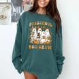 Preschool Boo Crew Teacher Kids Halloween Ghost Cat Pumpkin Comfort Colors Sweatshirt Blue Spruce Preschool Boo Crew Teacher Kids Halloween Ghost Cat Pumpkin Comfort Colors Sweatshirt Blue Spruce